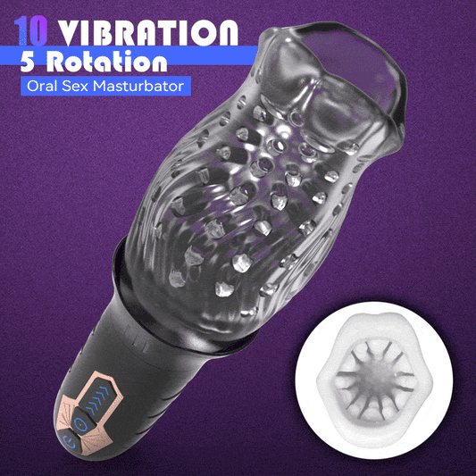 360°Automatic Rotation Vibrator Bare Sleeve 10 Vibration 5 Rotation Oral Sex Masturbator