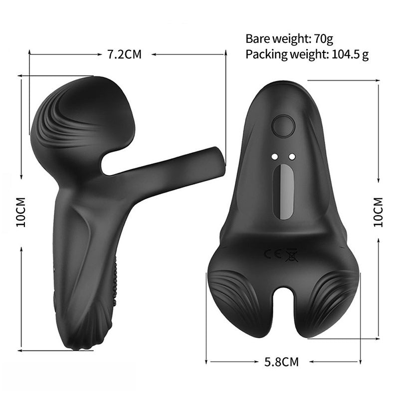 10 Modes Remote Vibrating Silicone Cock Ring with Taint Stim