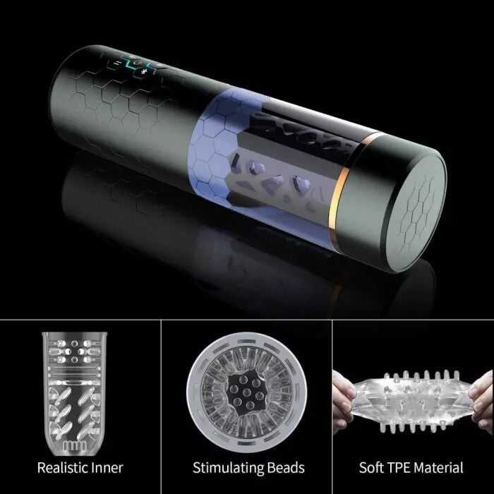10 Thrusting Spinning Suction Cup Male Masturbator Cup