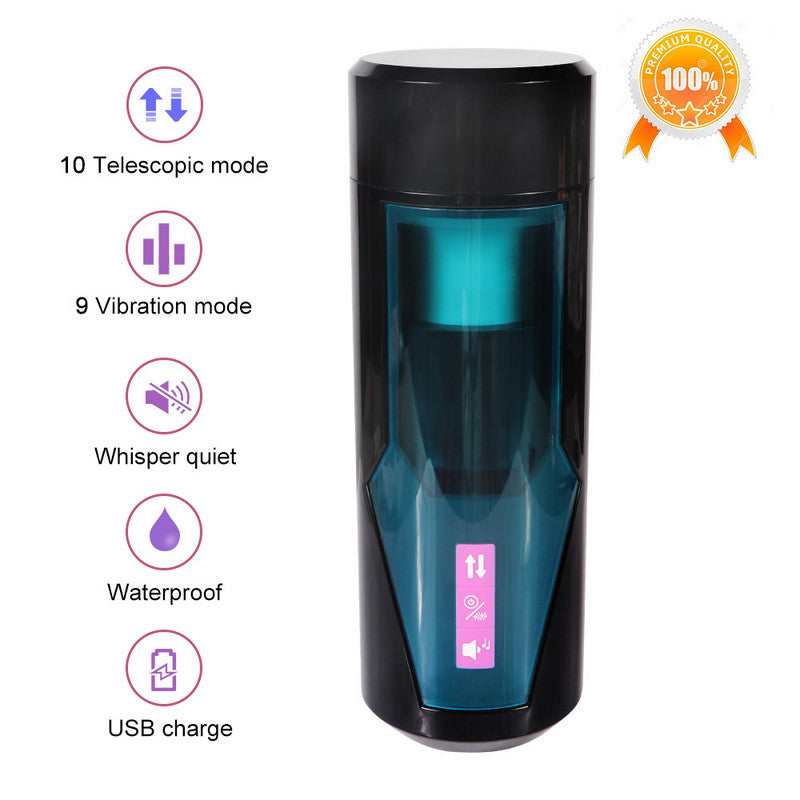 Electric Automatic Retractable Stroking Hands Free Male Masturbation Cup