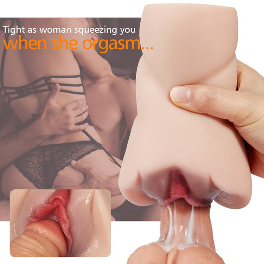 5.9" Fat Lips 3D Channel Pussy Anal Lifelike Stroker