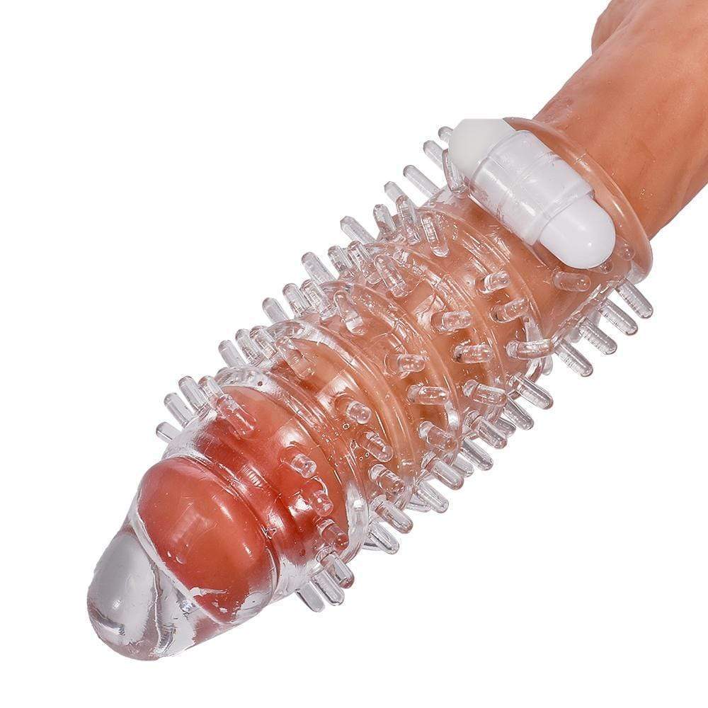 5.5" Transparent thicken lengthen vibrating penis sleeve
