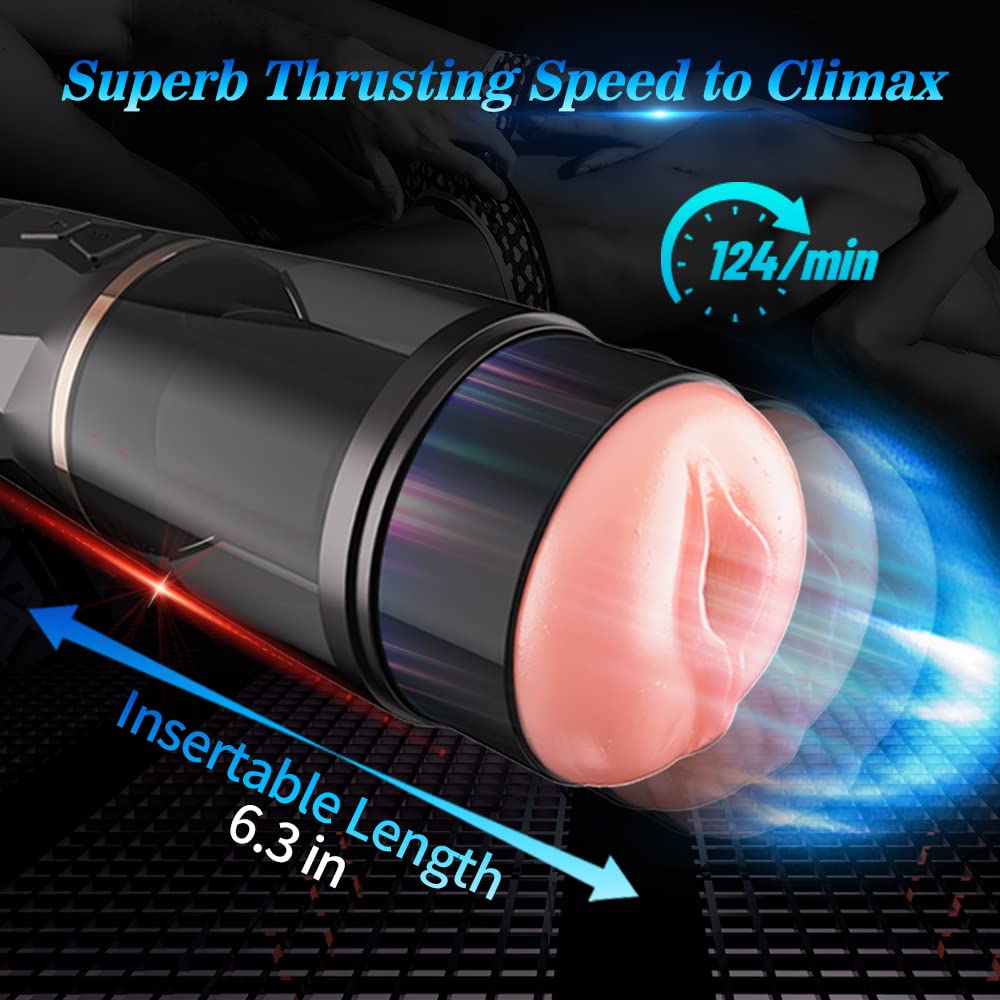 7 Thrusting Modes Vaginal Realistic Textured Male Masturbator Cup