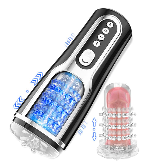 5 Thrusting & Vibration Modes Realistic Vagina Automatic Springs Masturbator