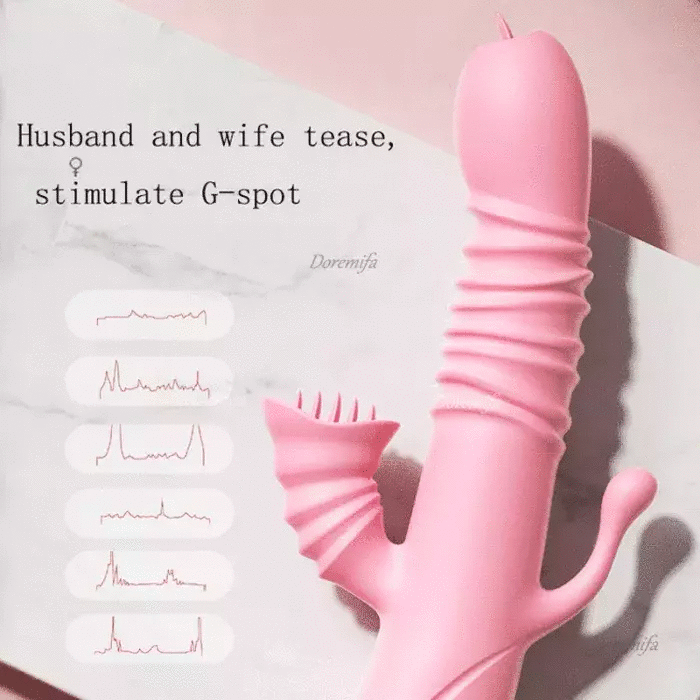 Tongue Licking Retractable Anal Stimulation Female Masturbator