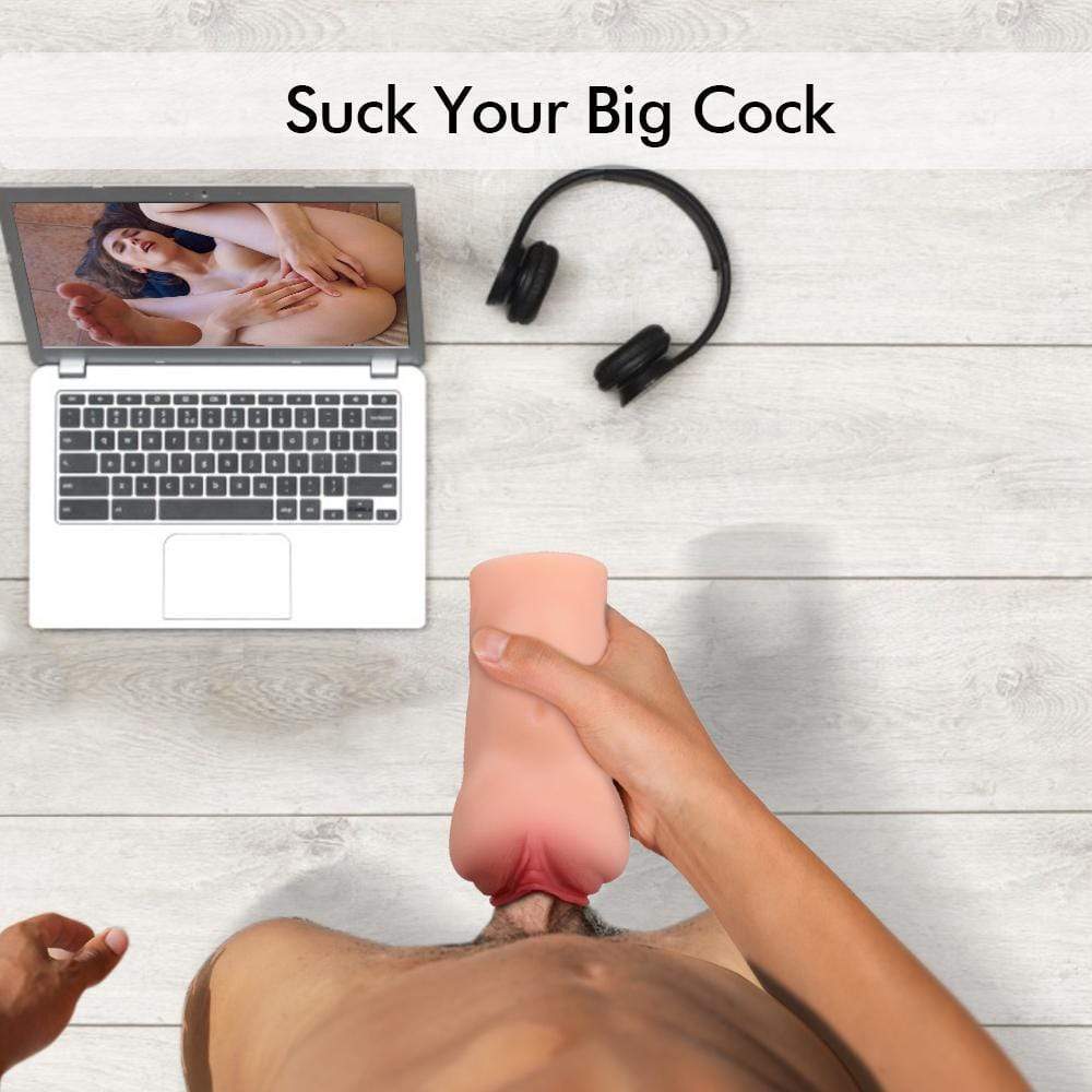7.1" 2 Holes Realistic Textured Vagina and Tight Anus Pocket Pussy Male Masturbator