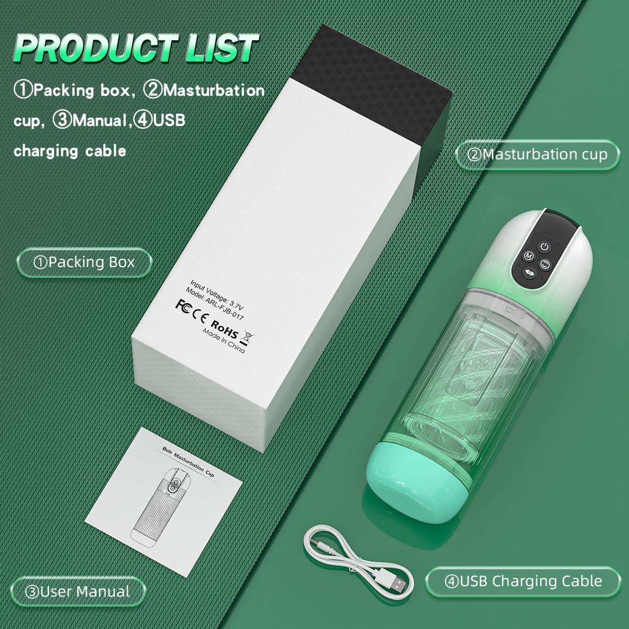 7 Rotating & Vacuum Suction Oral Sex Automatic Male Masturbator Cup