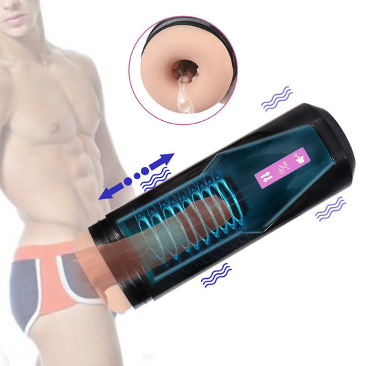 Electric Automatic Retractable Stroking Hands Free Male Masturbation Cup