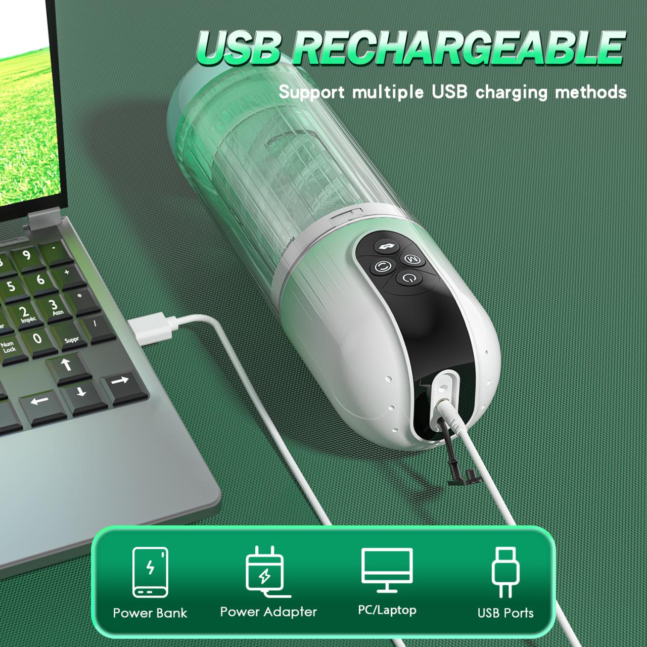 7 Rotating & Vacuum Suction Oral Sex Automatic Male Masturbator Cup