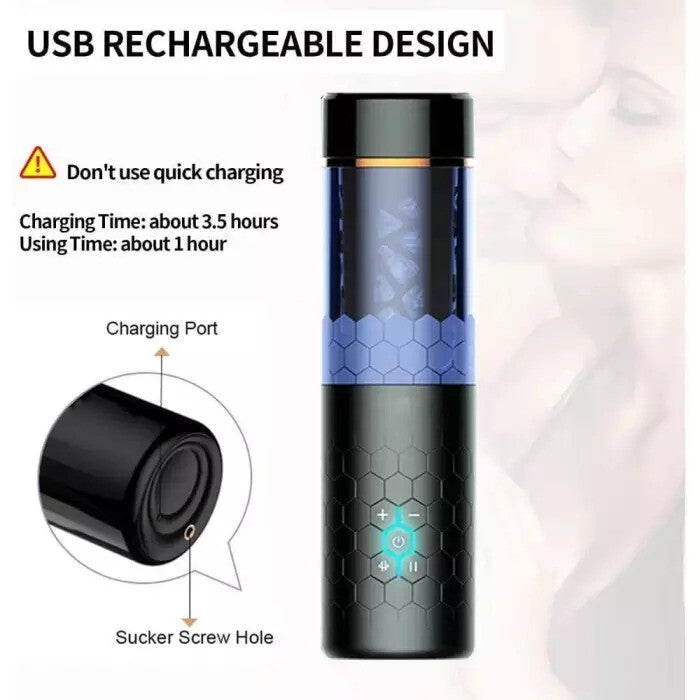 10 Thrusting Spinning Suction Cup Male Masturbator Cup