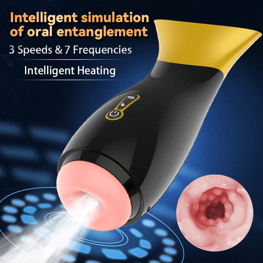 👄3 Speeds & 7 Frequencies Intelligent Heating Oral Entanglenment Male Masturbator👄