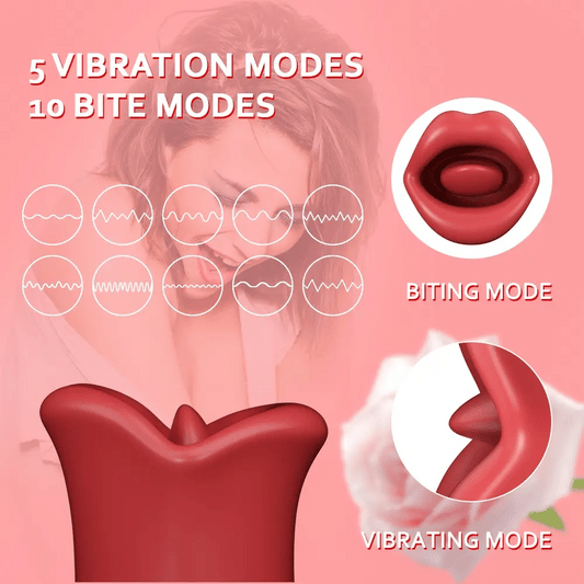 Dreamjuice 10 Biting & 5 Vibrating Modes Vibrator for Nipple Clit Stimulation