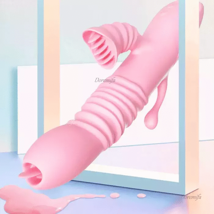 Tongue Licking Retractable Anal Stimulation Female Masturbator