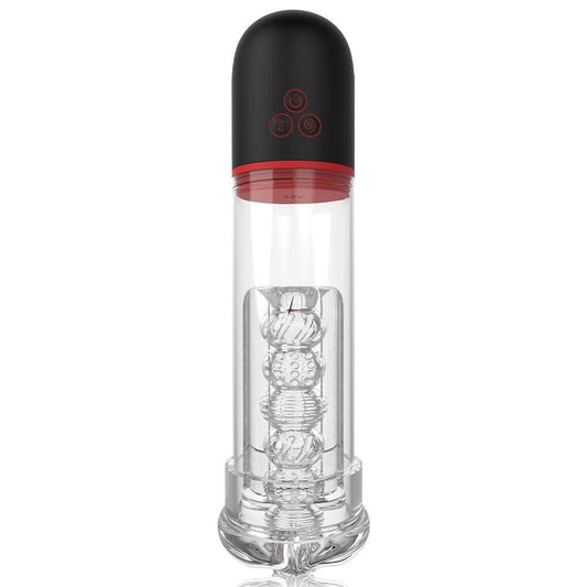 S-HAND 9 Vibrating 9 Sucking Male Masturbator Penis Enlargement Pump