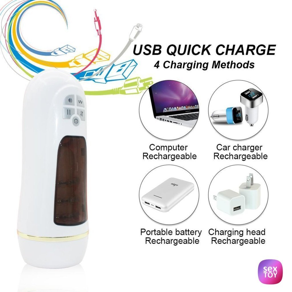 Male Masturbator 5 Speed Telescopic Vibration Voice Environment
