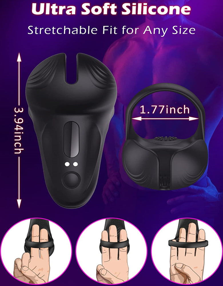 10 Modes Remote Vibrating Silicone Cock Ring with Taint Stim