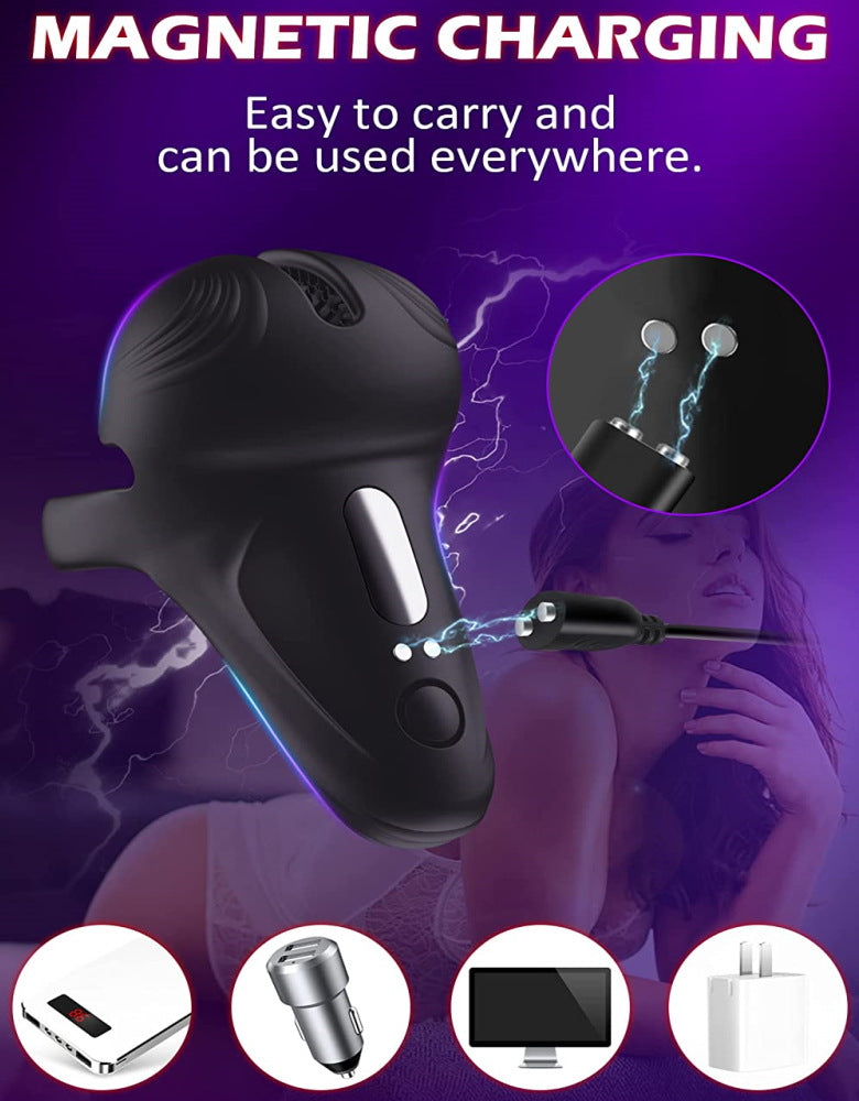 10 Modes Remote Vibrating Silicone Cock Ring with Taint Stim