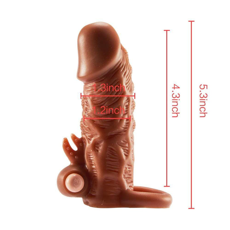 5.3" Thicken Lengthen Vibrating Penis Sleeve