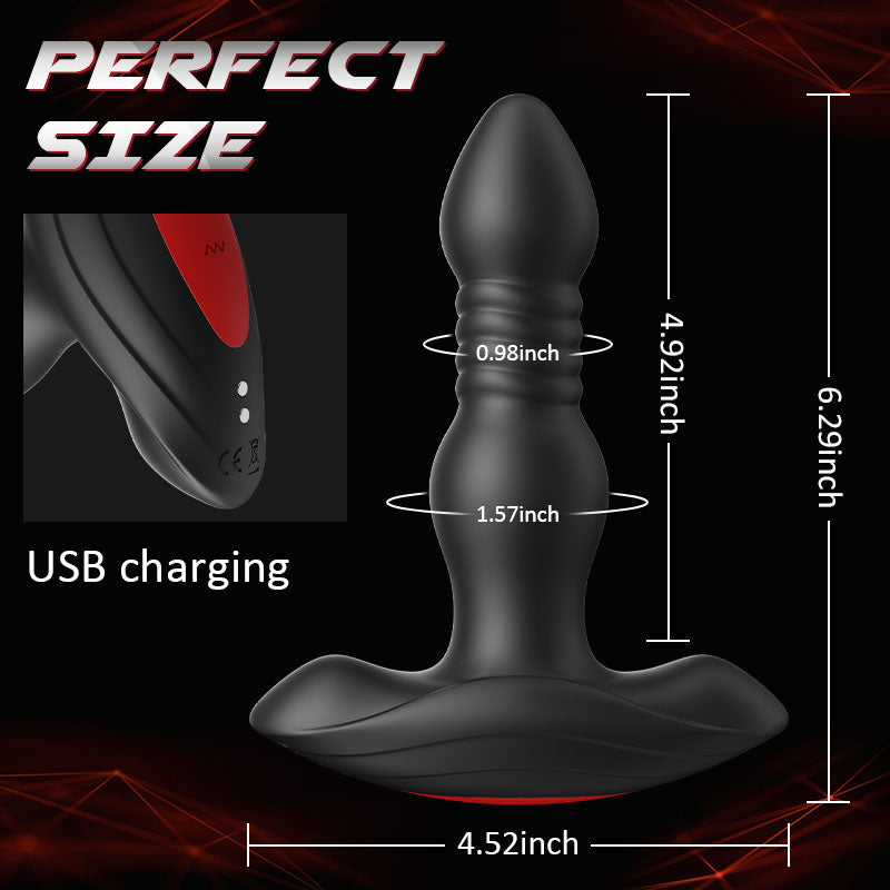HALE 3 Thrusting 10 Vibrations Anal Plug With Remote Controller