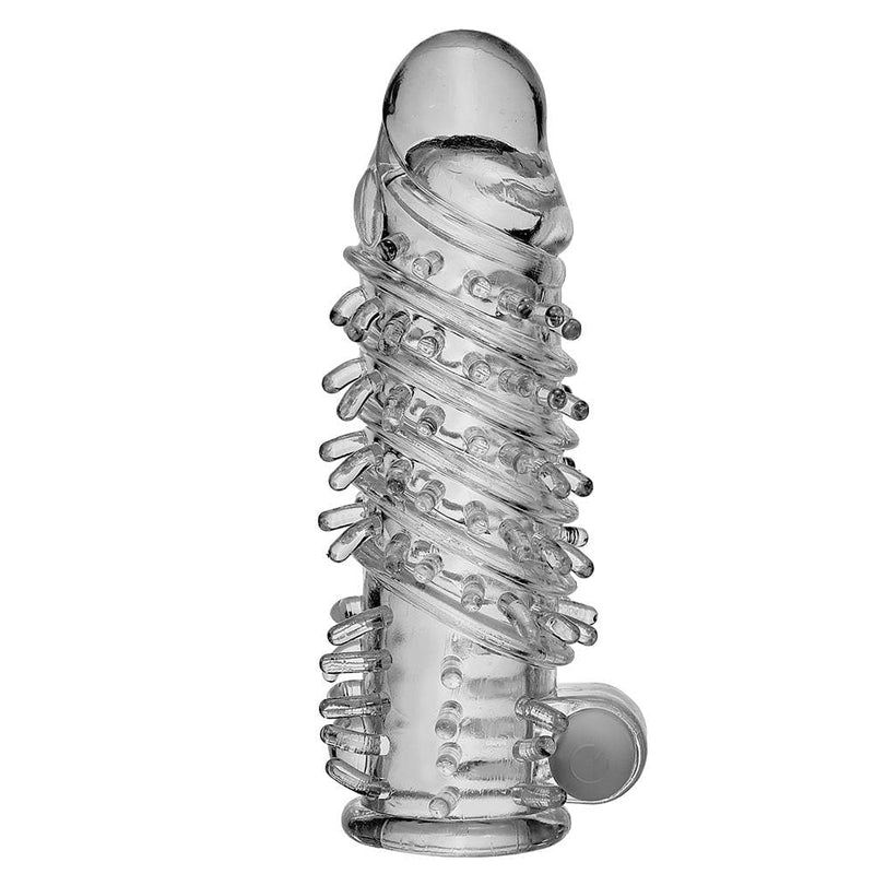 5.5" Transparent thicken lengthen vibrating penis sleeve