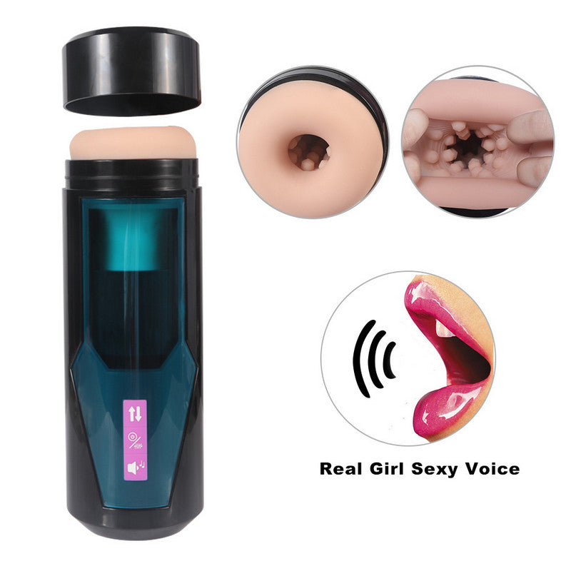 Electric Automatic Retractable Stroking Hands Free Male Masturbation Cup
