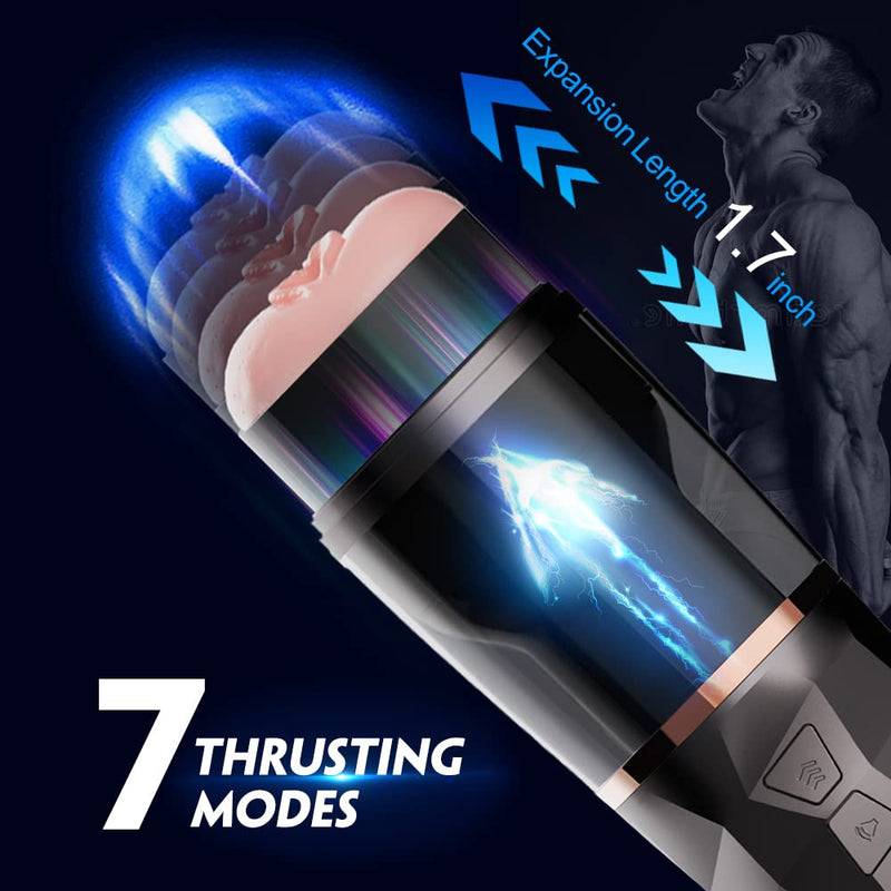 7 Thrusting Modes Vaginal Realistic Textured Male Masturbator Cup