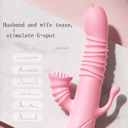 Tongue Licking Retractable Anal Stimulation Female Masturbator