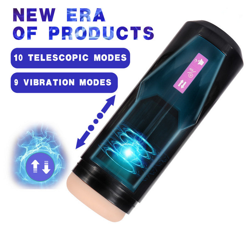 Electric Automatic Retractable Stroking Hands Free Male Masturbation Cup