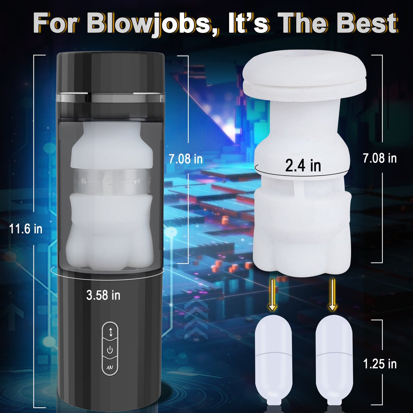 Automatic Blowjob Thrusting Male Masturbator With 6 Thrusts& Suctions 7 Vibrations