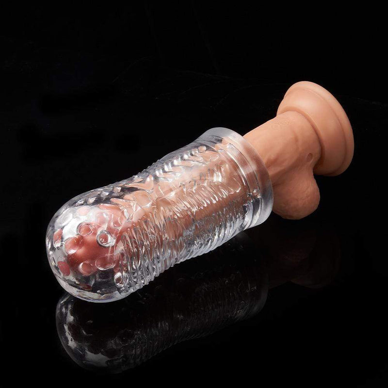 5.5” Clear Male Masturbator with Larger Accommodating Zone