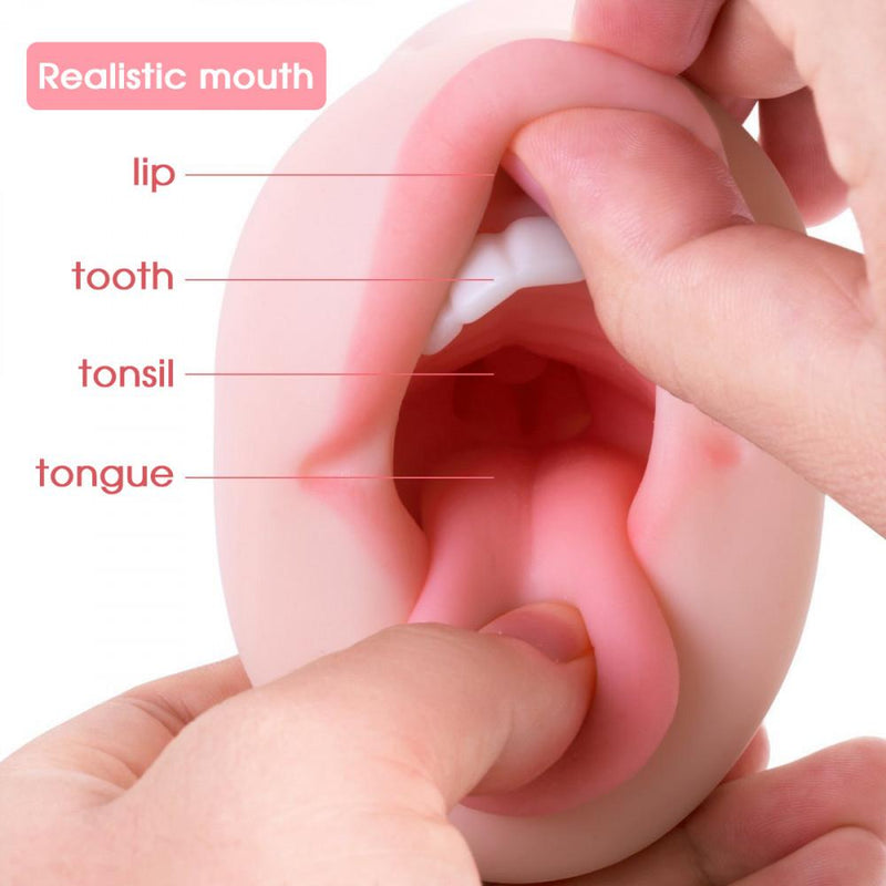 8.2" 2-in-1 Realistic Mouth Clitoris Masturbation Pocket Pussy