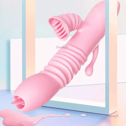 Tongue Licking Retractable Anal Stimulation Female Masturbator