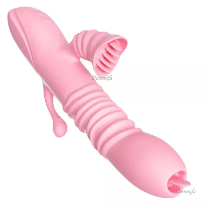 Tongue Licking Retractable Anal Stimulation Female Masturbator