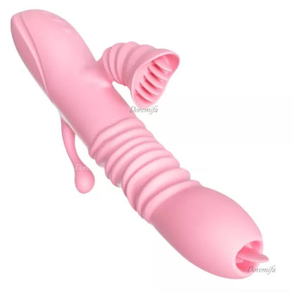 Tongue Licking Retractable Anal Stimulation Female Masturbator